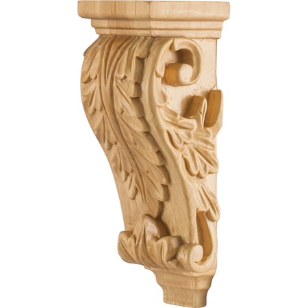 Hardware Resources 2-1/2" Wx2-5/8"Dx7"H Rubberwood Acanthus Corbel CORB-PRW
